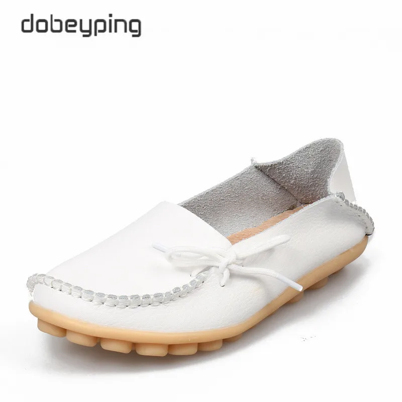 New Women Real Leather Shoes Moccasins Mother Loafers Soft Leisure Flats Female Driving Casual Footwear Size 35-44 In 24 Colors