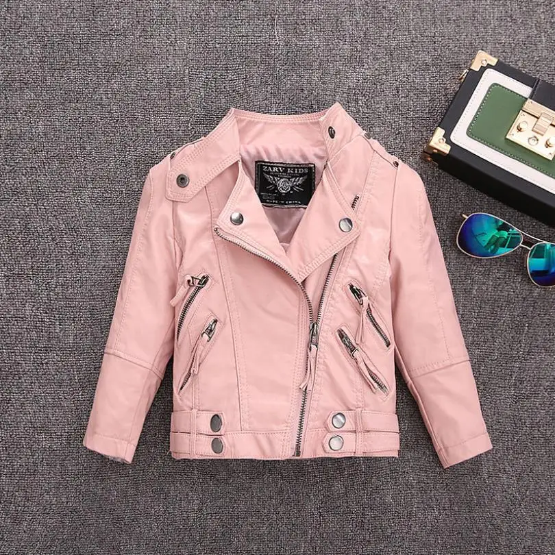 2-14Y HOT selling new Pu leather jackets for baby girl and boys loose good quality children coats kids spring sutumn tops ws410