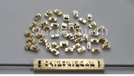 6mm Tall Copper Brass Alphabets Molds 26pcs With Clamp Fixture + 10 Numbers