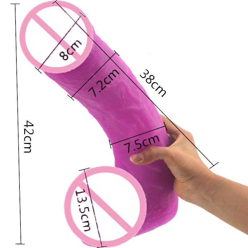 FAAK 42*8cm Super Huge Dildo with Suction Cup for Female G-spot Anal Masturbation, Big Penis Strong Dong,Cock Sex Toys for Women