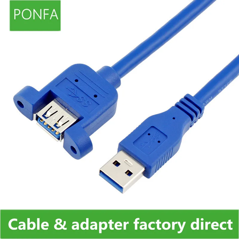 Type A USB 3.0 Male to Female Extension Cable USB Cable for Camera HDD Printer with Embedded Nuts 0.3m/0.6m/1m/1.5m/1.8m/3m