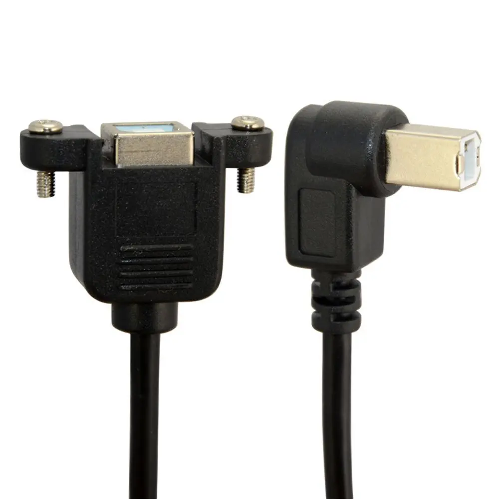 30 سنتيمتر عالية السرعة USB 2.0 نوع B ذكر إلى أنثى الزاوية اليمنى تمديد كابل بيانات لوحة جبل لكابل الطابعة مع ثقب المسمار
