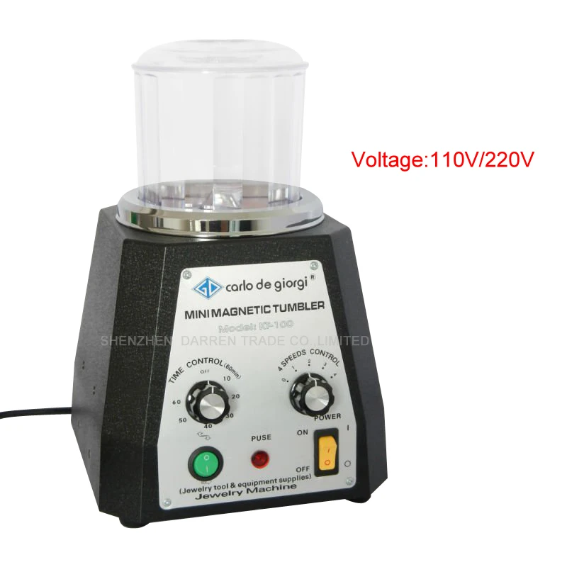 KT100 Mini Magnetic Tumbler Magnetic Polishing Machine 110/220V Diamond Polishing Tumbler Gemstone Polishing Tumbler 1PC