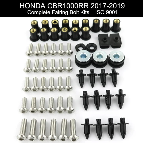 Подходит для Honda CBR1000RR CBR 1000RR 2017 2018 2019, комплект болтов для мотоциклетного обвеса, полный комплект болтов для обшивки, нержавеющая сталь.