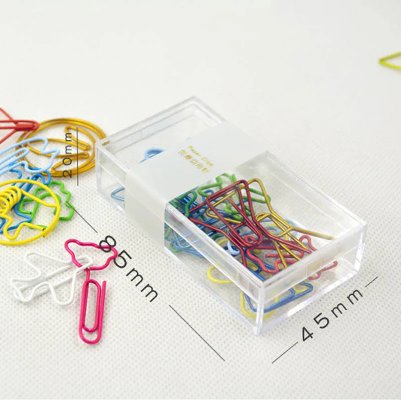 20PCS/Lot Colored Animal Metal Material Paper Clips Bow Notes Letter Bookmarks  For Book Stationery Office Supplies  Accessory
