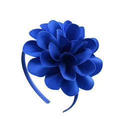 4.5 Inch Women Solid Color Large Flower Hairbands Headband Hair Bow Grosgrain Ribbon Handmade Headwear Girls Hair Accessories