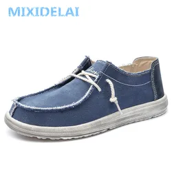 MIXIDELAI New Arrival Summer Autumn Comfortable Casual Shoes Mens Canvas Shoes For Men Brand Fashion Flat Loafers Rozmiar buta 48.