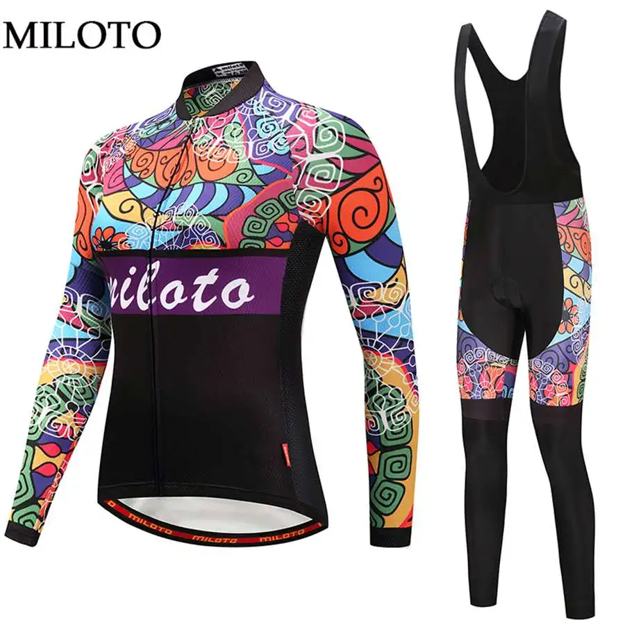 Miloto Long Sleeve Cycling Jersey Women MTB Bike Jersey Shirt cycling clothing maillot ciclismo roupa ciclismo Cycling set