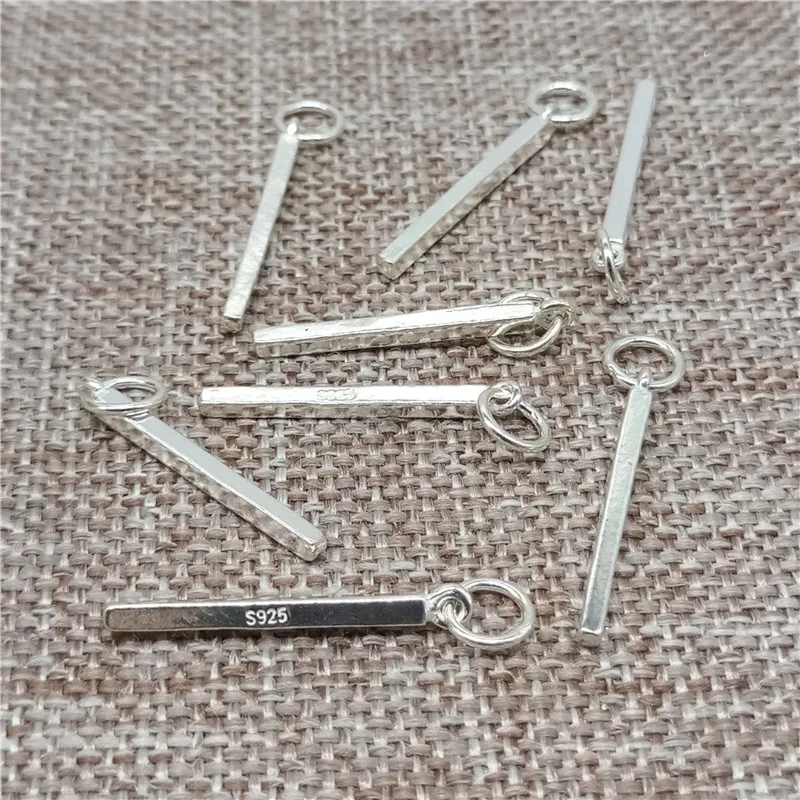 6 Pieces of 925 Sterling Silver Stick Spike Charms for Earrings Bracelet Necklace