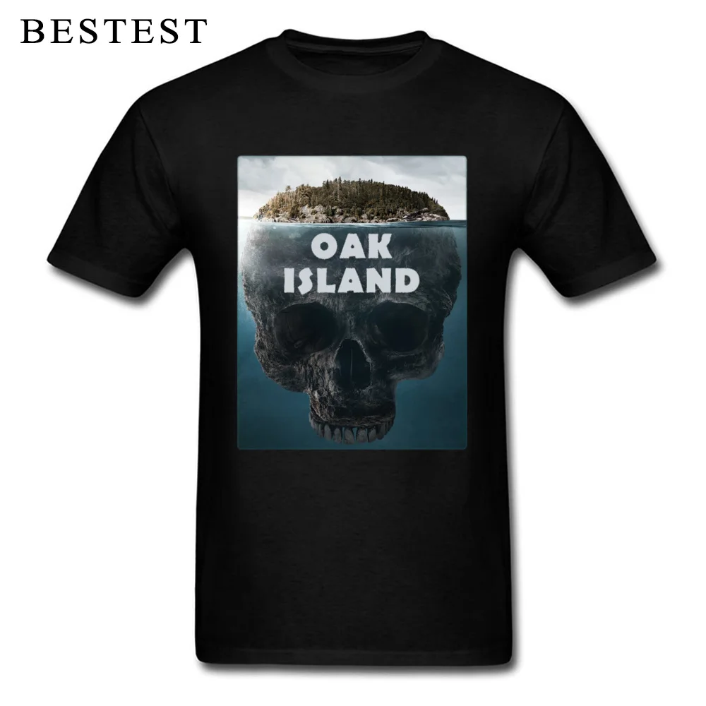 Skull T-shirt Oak Island Tshirt Men Walking Dead Horror T Shirts 3D Skulls Tops Punk Rock Male Tees Cotton Black Poster Clothing