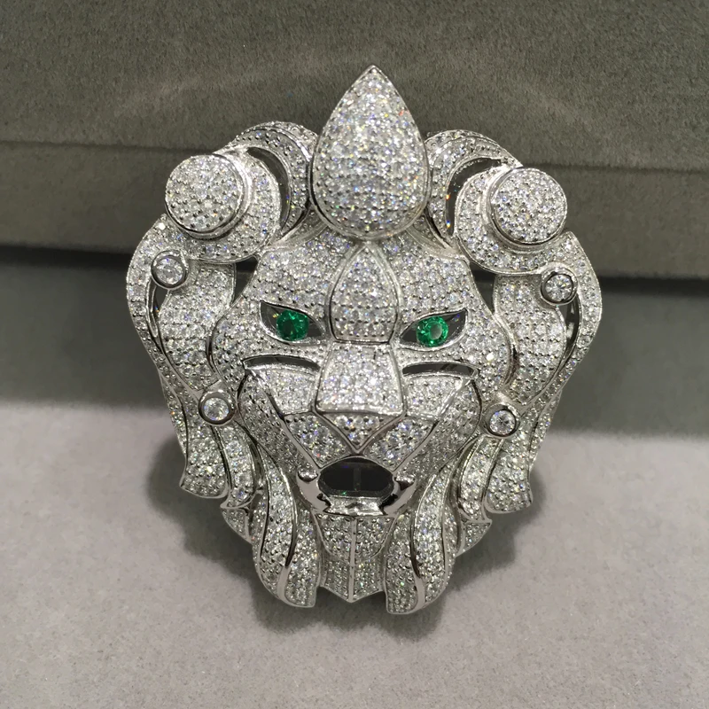 

Jewelry Findings Connectors Lion Head silver With Cubic Zircon accessories DIY Top Quality Animal Fashin Women Jewelry