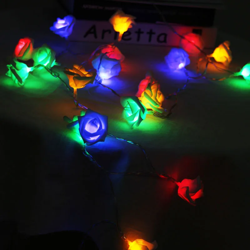 2.6M 20Rattan Flower Led String Fairy Lights Christmas Tree Ornaments Xmas Decoration Mix Color LED Light Home Garden Decoration