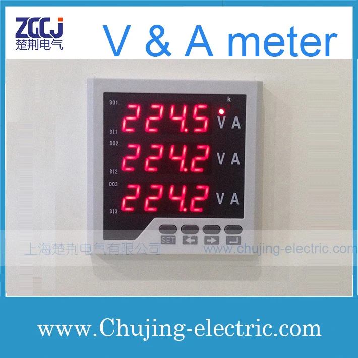 

Free shipping 3 phase AC A&V meter , electric power meter digital LED display power meter