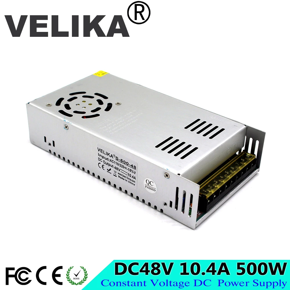 Best quality Single Output dc 48V 10.4A 500W Switching Switch Power Supply Driver for LED Strip AC 110V 220V Input to DC48V SMPS