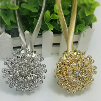 Magnete a forma elegante per tende a forma di fiore, fermacravatta per tende magnetiche, fibbia per finestre, supporto per clip a sfera, accessori per la stanza Karnisz