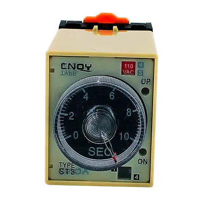 AC 110V ST3PA-B DPDT 8 Terminals 0-10 Seconds Adjustable Delay Timer Time Relay