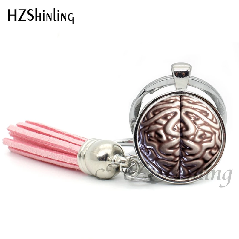 2017 Fashion PSI Symbol Tassel Keyring Psychology Keychain Round Jewelry Glass Dome Keychains Bohemian Gifts For Men