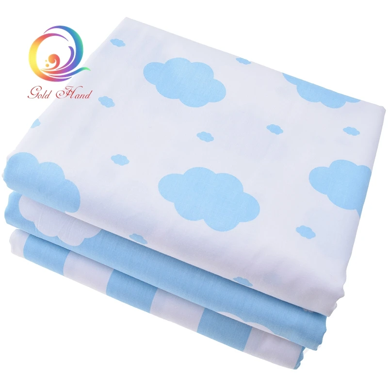 Cielo Blu nuvole Stampato Twill di Cotone Tessuto Per Cucire Quilting Tessuto Del Bambino Letto Lenzuola Indumenti Da Notte Dei Bambini del Pannello