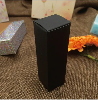 

DHL 2*2*7.1cm 1500Pcs/ Lot Black Kraft Paper Box For Lipstick Perfume Cosmetic Small Mascara Bottle Gift Event Craft Paper Boxes