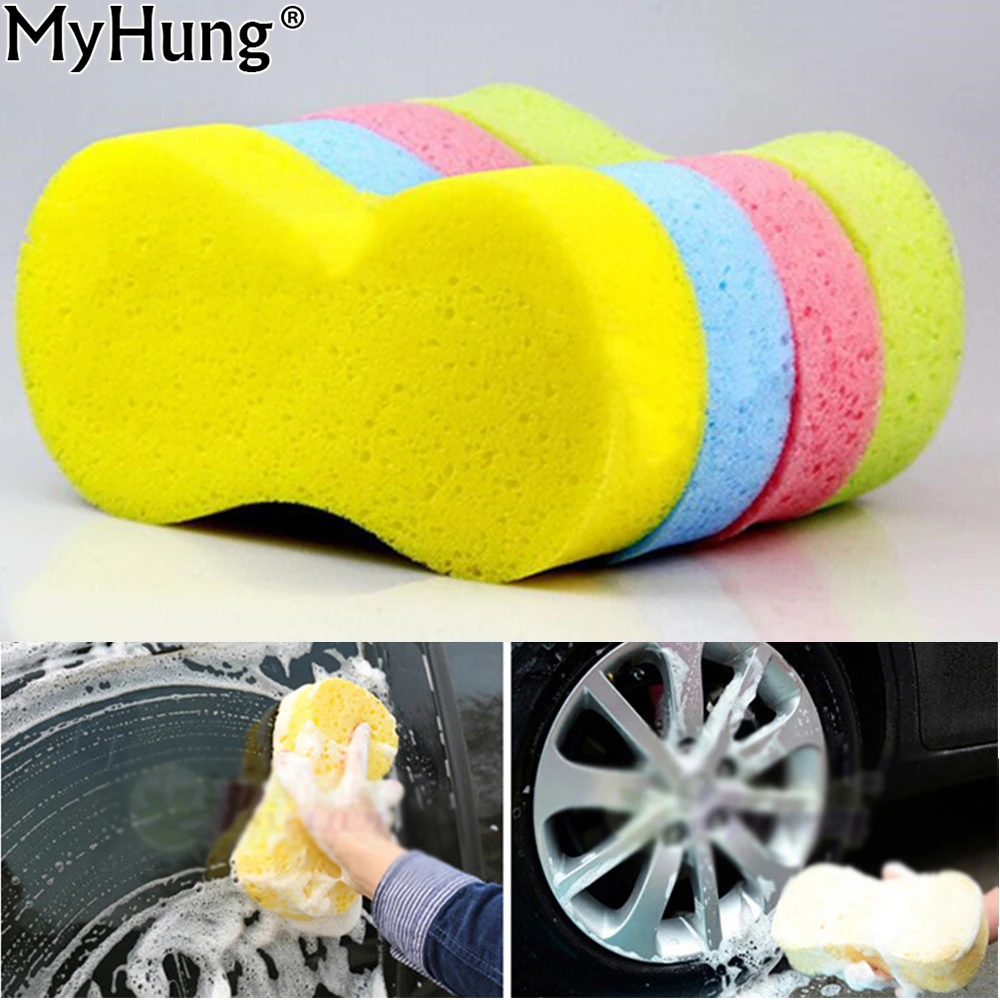 Soft Car Washing Coral Car Care Products Small Compressed Car Washing Honeycomb Sponge in the Shape of Number 8 1pc