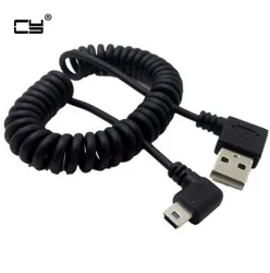 40CM To 120cm 4ft USB 2.0 Male To MINI USB 2.0 Male 90 Degree Angle Retractable Data Charging Cable For MP3 MP4 Car Camera