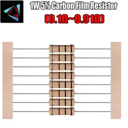 20pcs 1W 5% Carbon Film Resistor 0.1 0.12 0.13 0.15 0.18 0.2 0.22 0.24 0.27 0.3 0.33 0.39 0.47 0.5 0.56 0.62 0.68 0.75 0.82 ohm