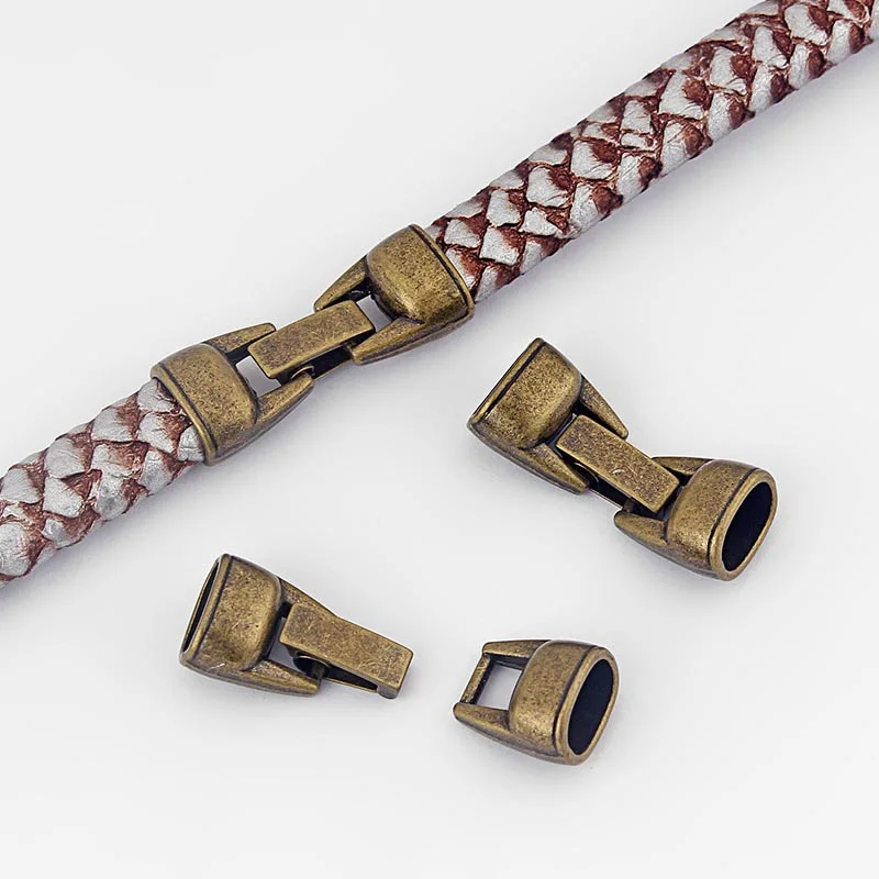 3sets Tibetan Silver/Bronze/Gold Snap Clasp for 10X6mm Licorice Leather Cord Bracelet&Bangle Jewelry Making Accessories Material