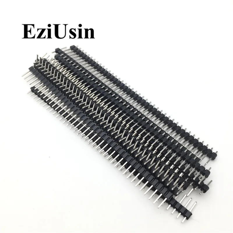 20pcs 10 pairs 40 Pin 1x40 Single Row Male and Female 2.54 Breakable Pin Header PCB JST Connector Strip for Arduino Black