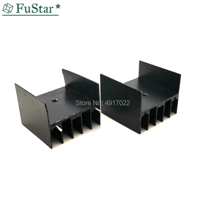 5pcs black Aluminium TO-220 30x25x30 mm Heatsink TO 220 Heat Sink Transistor Radiator TO220 Cooler Cooling 30*25*30MM With 2pin