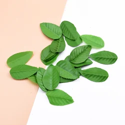 200pcs Cheap Silk Leaf Handmake Artificial green Leaves For Wedding home Decoration DIY Wreath Gift Scrapbook Craft Fake Flower