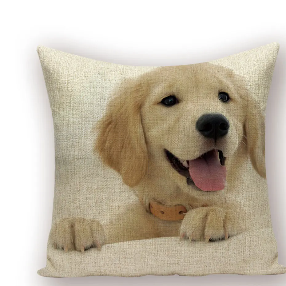 Golden Retriever Cushion Cover Animal Dog Throw Pillows Boston Terrier Decorative Cushions For Sofa Chihuahua Pillow Covers
