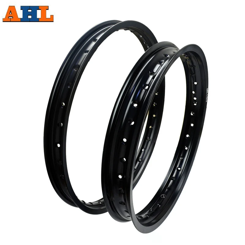 

AHL 6061 Aviation Aluminum F & R Motorcycle Rims Front Rear Wheel Circle 2.15x19 1.60x21 36 Spoke Holes High Strength Black