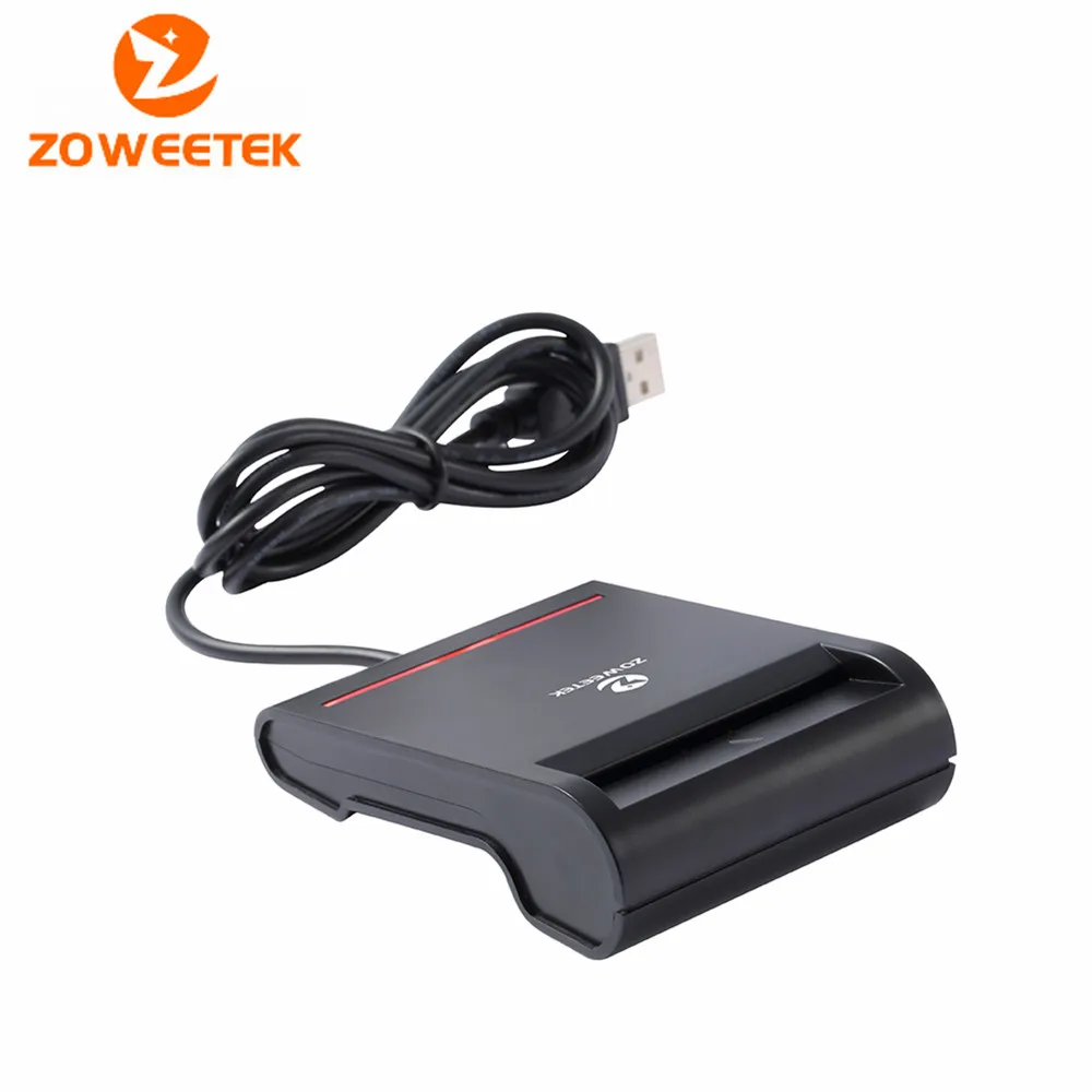 Zoweetek 12026-2 Easy Comm USB EMV Smart Card Reader Writer with Driver CD For ISO 7816 EMV Chip Tags SIM /ATM / IC / ID Cards