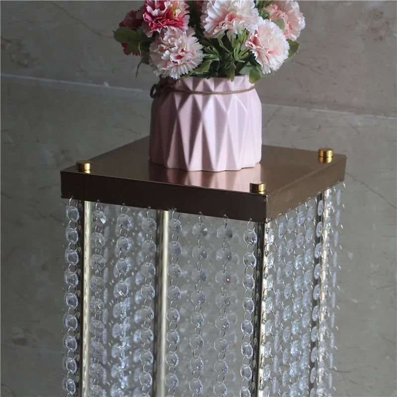 Clear wedding centerpiece acrylic bead strands 120cm tall Wedding Decoration Road Cited Flower Stand for wedding table decor.