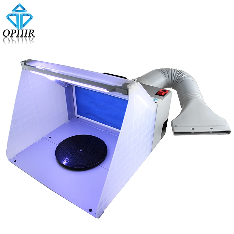 OPHIR Hobby Airbrush Spray Booth Filtro di Scarico Extractor Set con la Luce del LED per il Modello Aereo Artigianato Paint_AC076LED