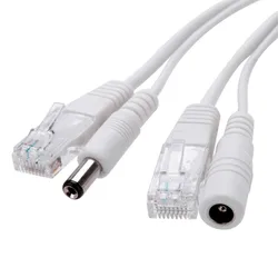 1 para rozdzielacz POE + wtryskiwacz POE kabel przełącznik POE Adapter CCTV 12V kabel zasilający CCTV do kamery IP