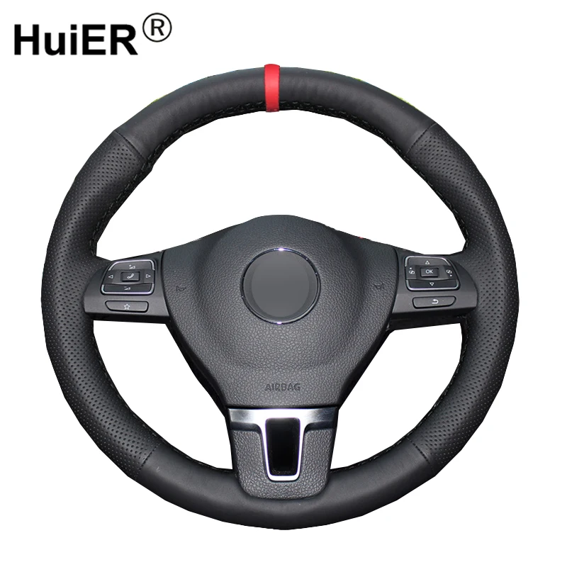 Sewing Car Steering Wheel Cover Volant Funda Volante For Volkswagen VW Gol Tiguan Passat B7 Passat CC Touran Jetta Mk6 Non-slip