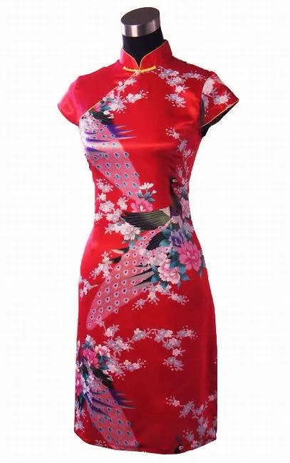 Stylish Light Blue Female Silk Rayou Cheongsam Hot Sale Ladies Summer Mini Qipao Dress Size S M L XL XXL Mujeres Vestido D0026