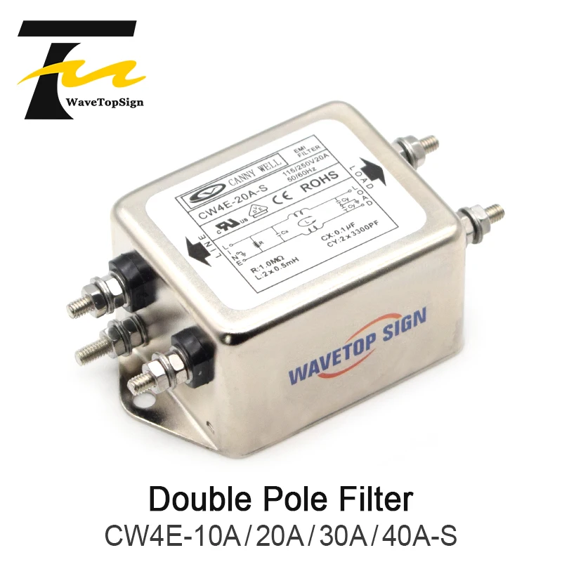 Conector de Filtro Monofásico Filtro Canny de Poste Único com Filtro de 20a 30a 40a-s ac 220v Purificação Anti-aperto