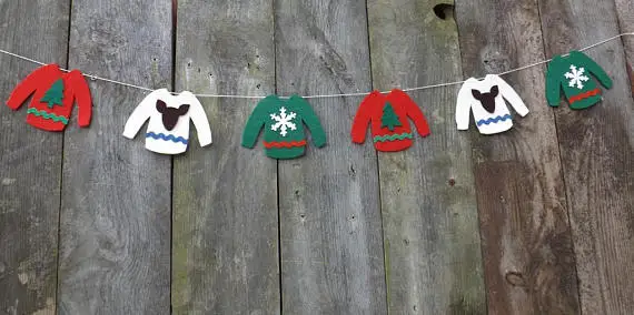 Christmas Sweaters felt Garlands baby shower buntings Christening baby shower birthdaywedding baptism decor nursery room banners