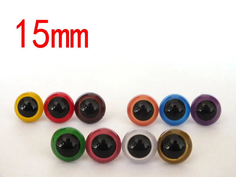 Miễn Phí Vận Chuyển!! Bộ 50 15Mm 10 Màu Sắc Có Thể Lựa Chọn Tròn An Toàn Mắt Trắng Máy Giặt