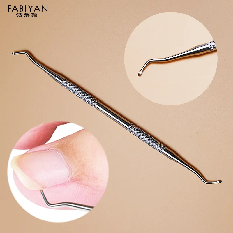 1pc Stainless Steel 2 Way Multifunction Nail Art Spoon Cuticle Dead Skin Pusher Groove Pick DIY Manicure Pedicure Tools