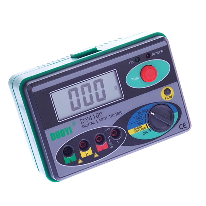 Resistance Meters Digital Earth Tester Meter Megohmmeter DY4100 0-2000Ohm Ground Resistance Tester Monitor Multimeter