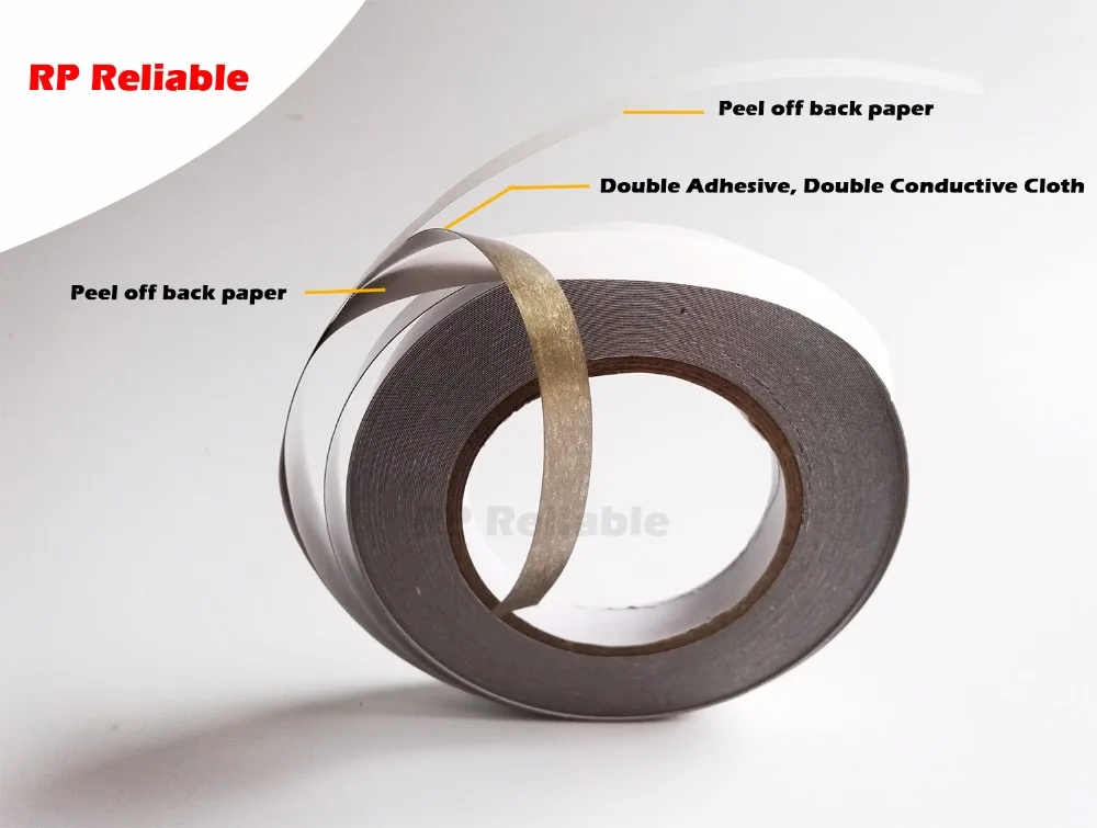 

5mm~50mm choose *20M Double Adhesive, Double Sided Conduct Fabric Tape for Laptop Tablet Phone, Cable EMI Shield Radiation-proof