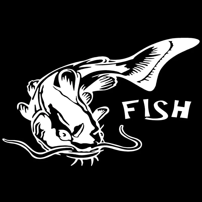 14.4cm*9.4cm Catfish Fishing Vinyl Car Sticker Motorcycle Decal S4-0382