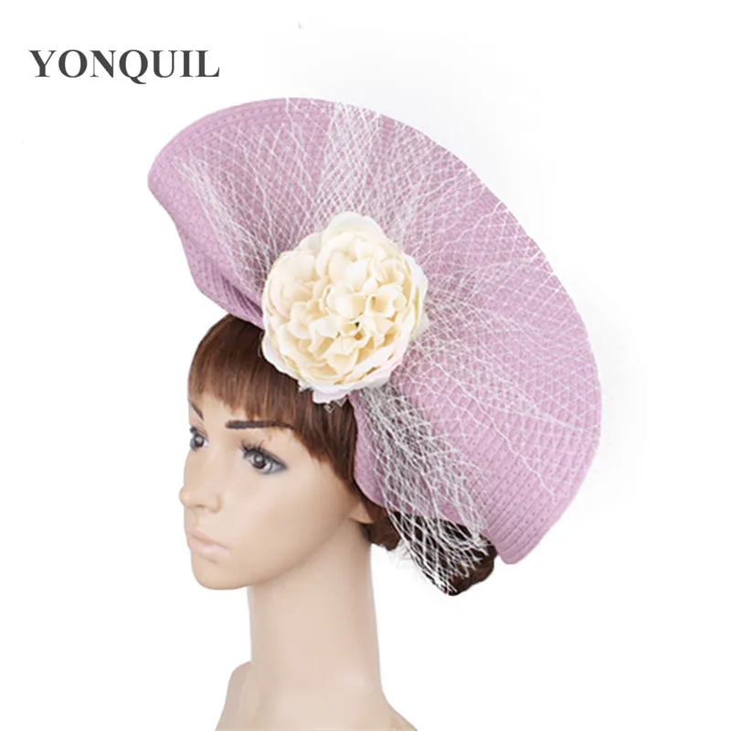 New Arrivals Vintage Hair Fascinator Hats Race Wedding Women Flower Fedora Caps With Veils Derby Headwear Headbands SYF451