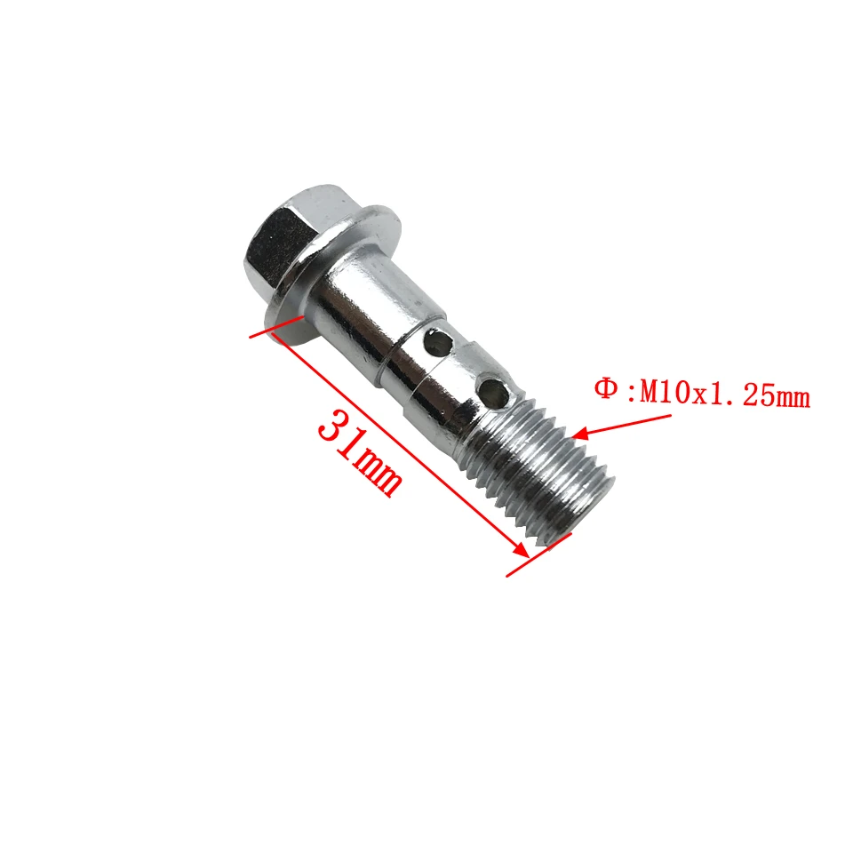 Motorcycle Double hole Brake Banjo Bolt M10x1.25 Oil Drain Screw/Hollow Screw For hydraulic brake hose caliper Adaptor