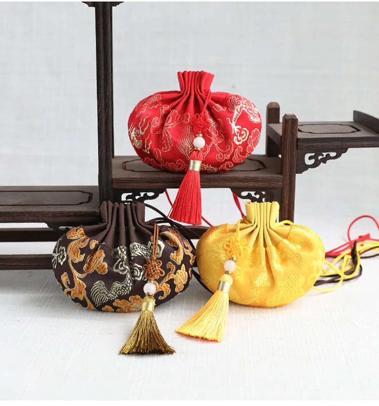 Silk High Quality Chinese Style Palace Sachet Bag Retro Series Palace Sachet Bag Tassel Jewelry Bags Car Decoration Gift Bag