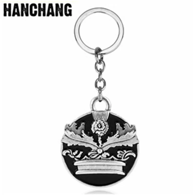 Tv Jewelry Outlander Scottish Thistle Enamek Keychain Keyring Women Men Bag Keychain Key Holder Accessories