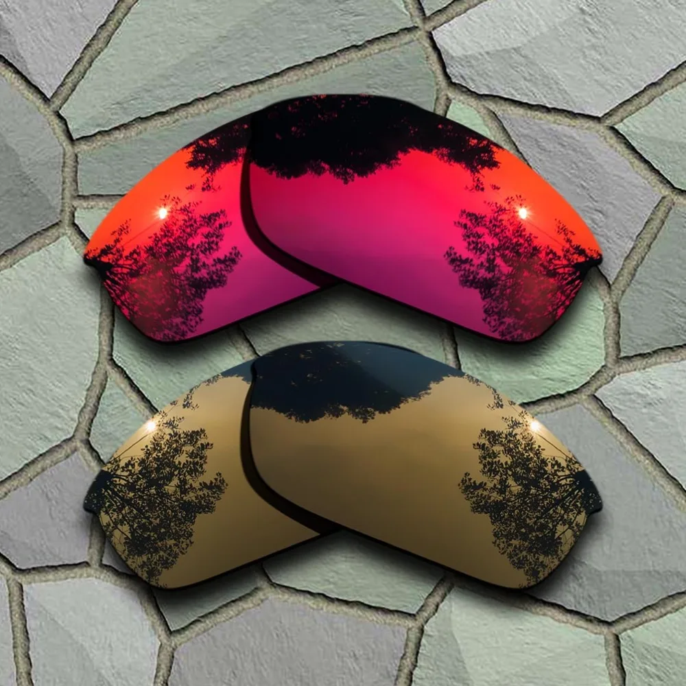 Violet Red&Bronze Copper Sunglasses Polarized Replacement Lenses for Oakley Flak Jacket